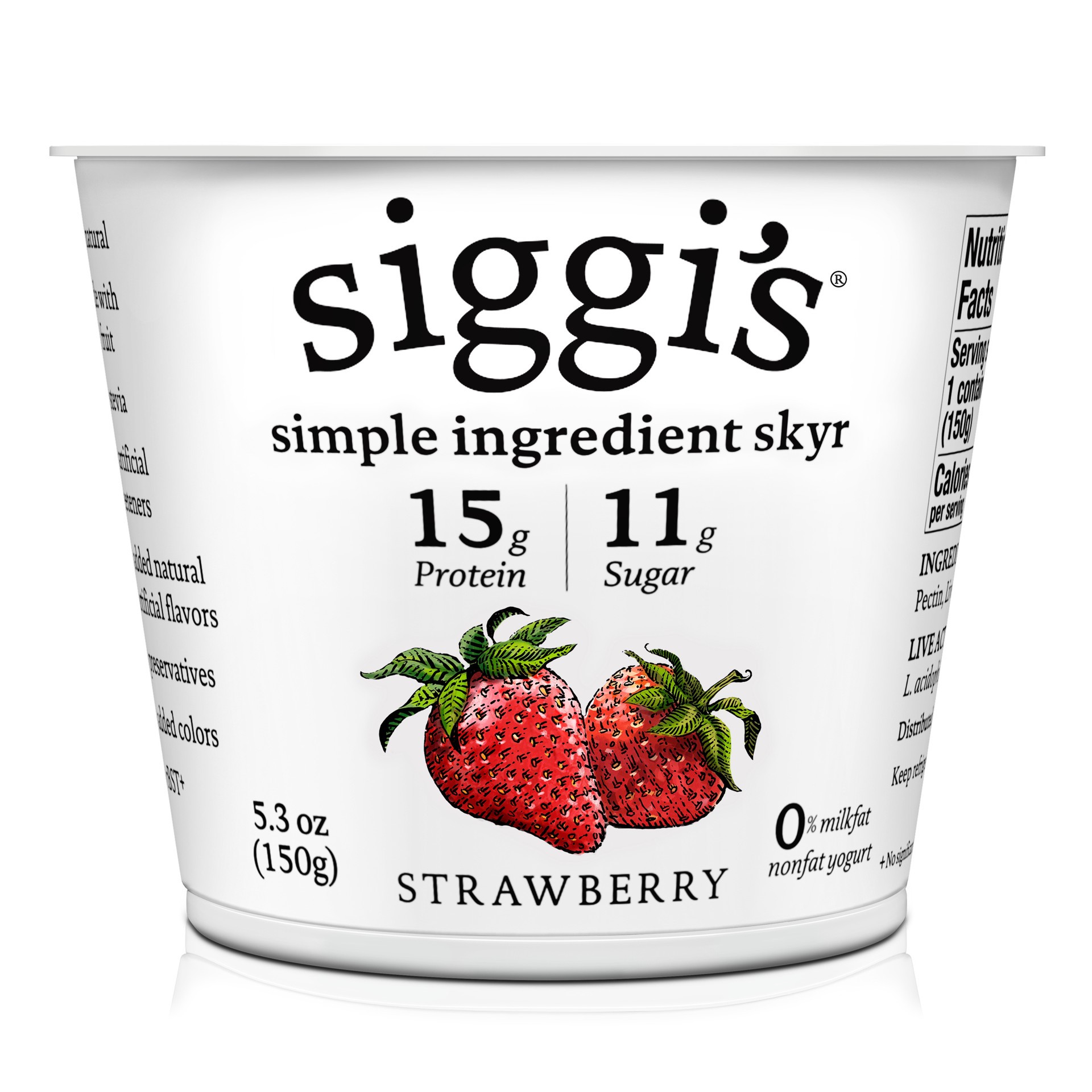 slide 1 of 3, Siggi's Icelandic Skyr Nonfat Yogurt, Strawberry, 5.3 oz., 5.3 oz