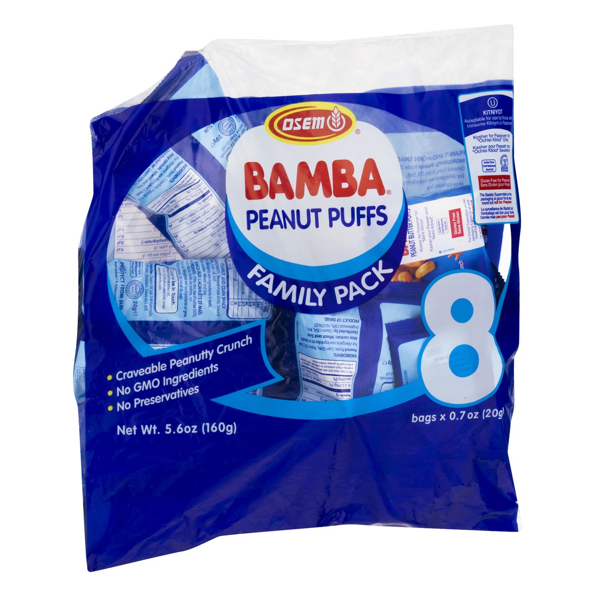 slide 12 of 13, Osem Bamba Peanut Butter Puffs Family Pack 8 - 0.7 oz Bags, 5.6 oz