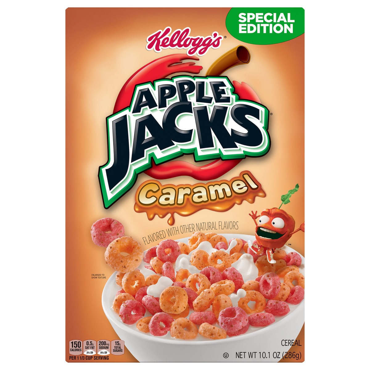slide 1 of 7, Apple Jacks Kellogg's Apple Jacks Breakfast Cereal Caramel, 10.1 oz, 10.1 oz