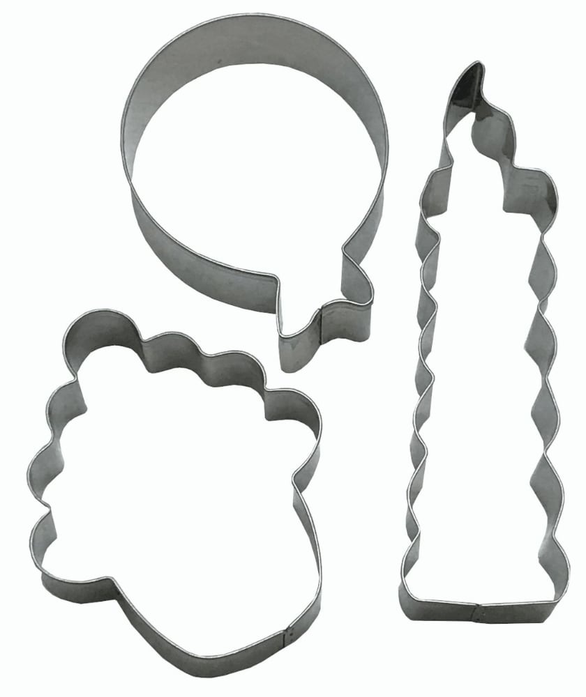 slide 1 of 1, Dash of That Birthday Cookie Cutter Set - Silver, 3 ct