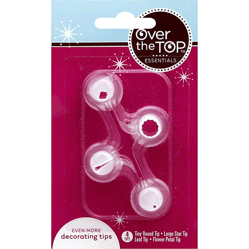 slide 3 of 3, Over The Top Decorating Tips, 4 ct