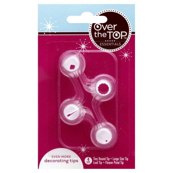 slide 1 of 3, Over The Top Decorating Tips, 4 ct