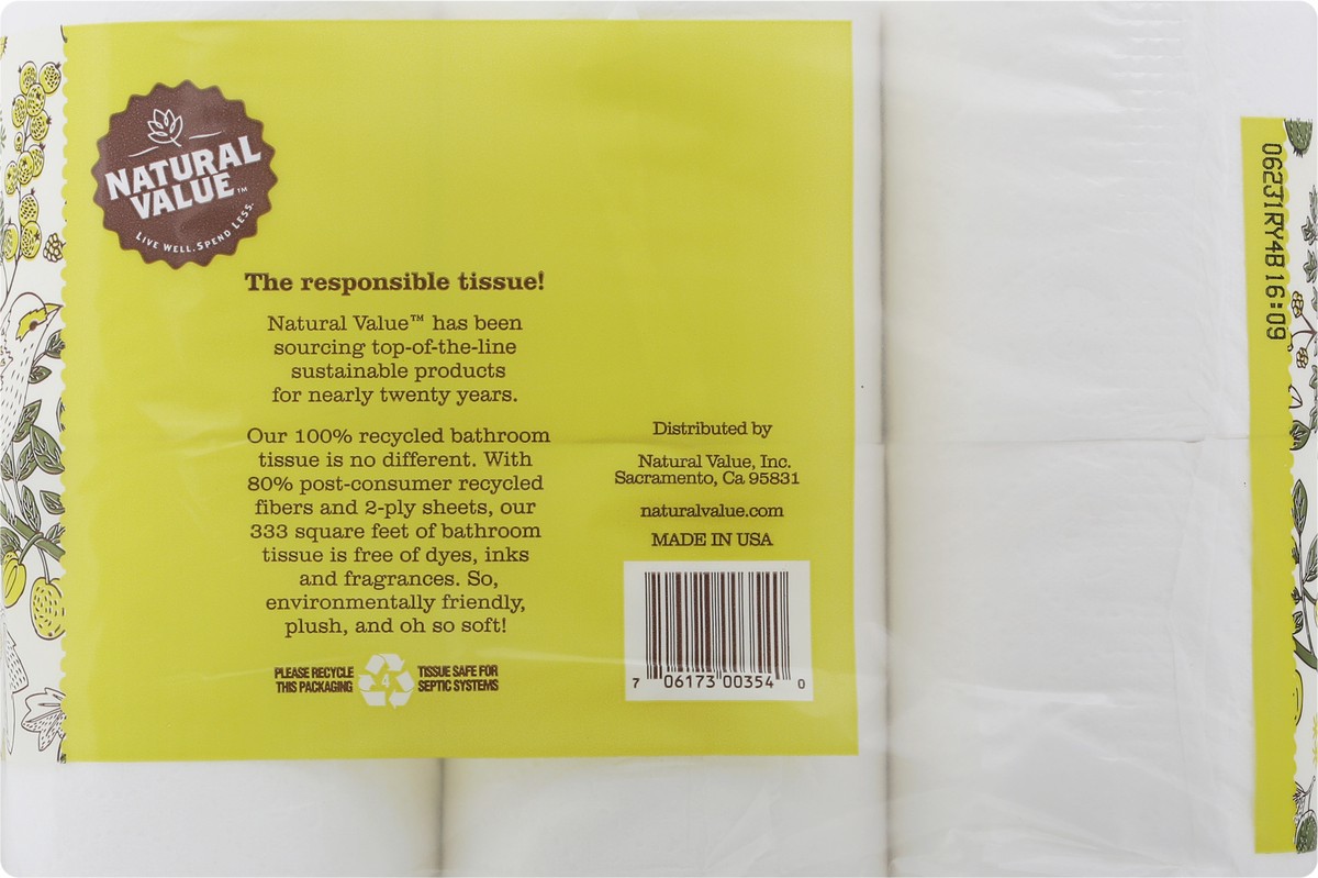 slide 3 of 11, Natural Value Sustainable Bath Tissue, 12 ct