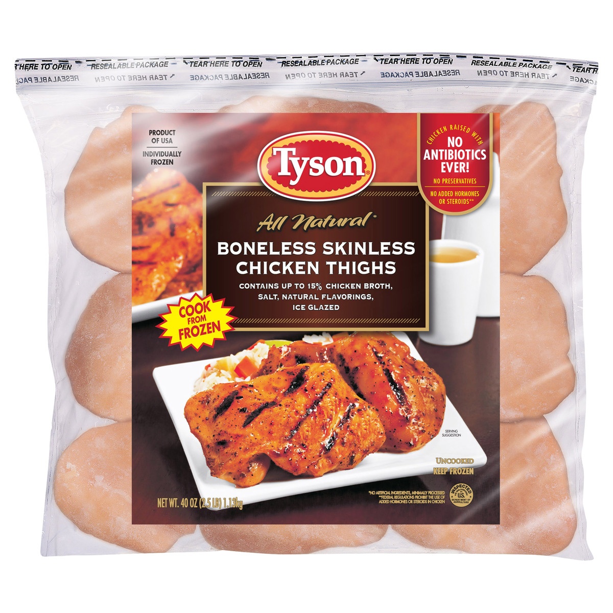 Tyson Boneless Skinless Chicken Thighs 40 Oz | Shipt