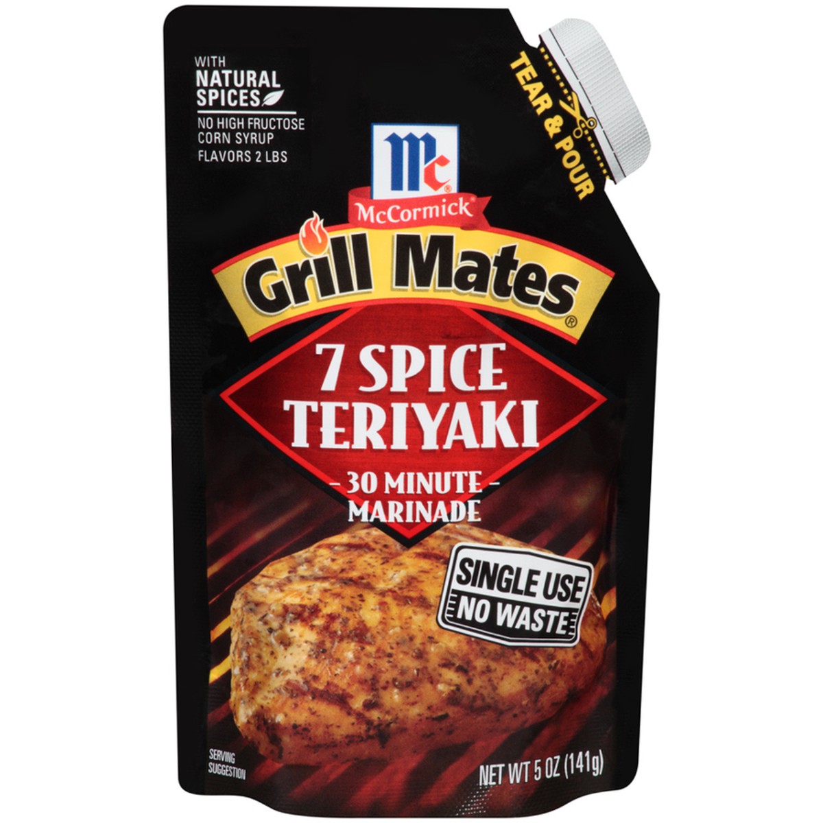 slide 4 of 11, McCormick Grill Mates 7 Spice Teriyaki Single Use Marinade, 5 oz, 5 oz