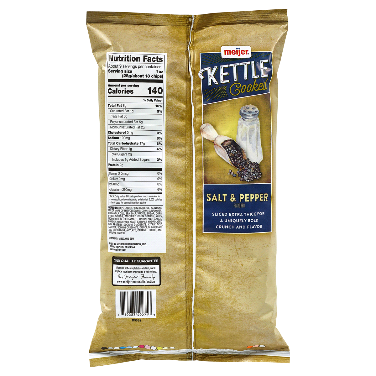 slide 2 of 2, Meijer Kettle Cooked Salt & Pepper Chips, 8.5 oz