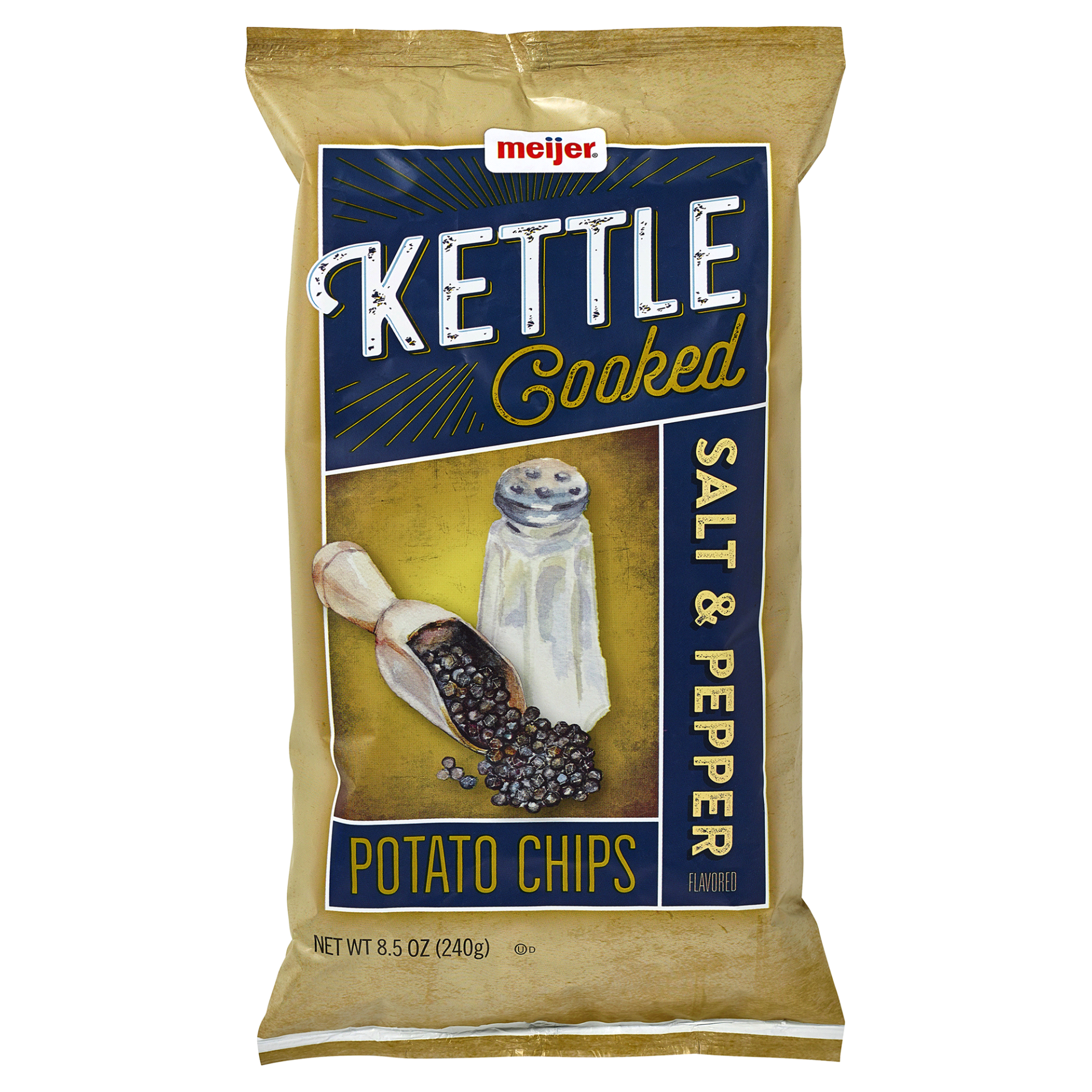 slide 1 of 2, Meijer Kettle Cooked Salt & Pepper Chips, 8.5 oz