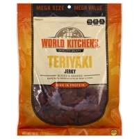 slide 1 of 3, World Kitchens Jerky Sliced & Shaped Teriyaki, 10 oz