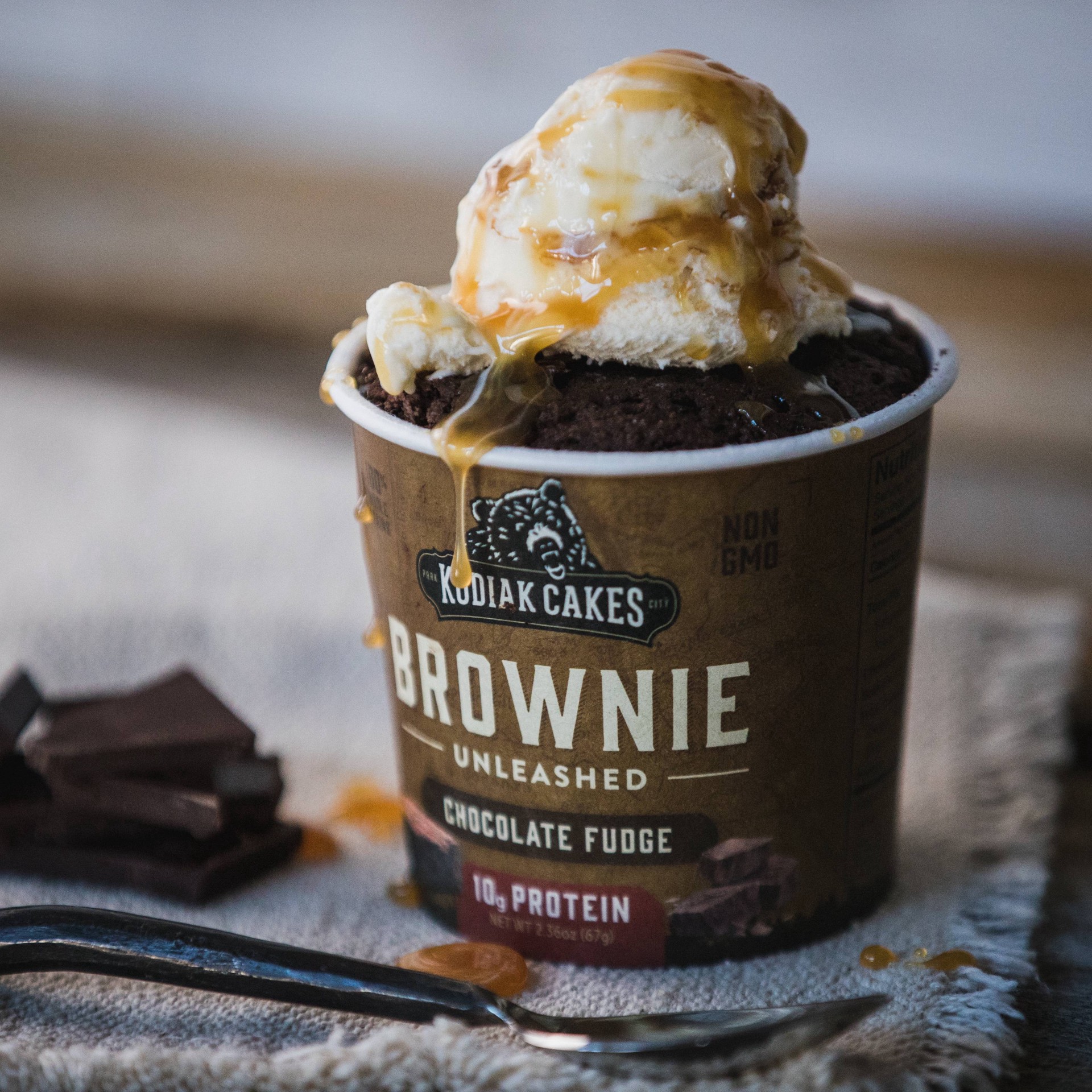 slide 8 of 9, Kodiak Cakes Brownie Cup, Chocolate Fudge, 2.36 oz, 2.35 oz