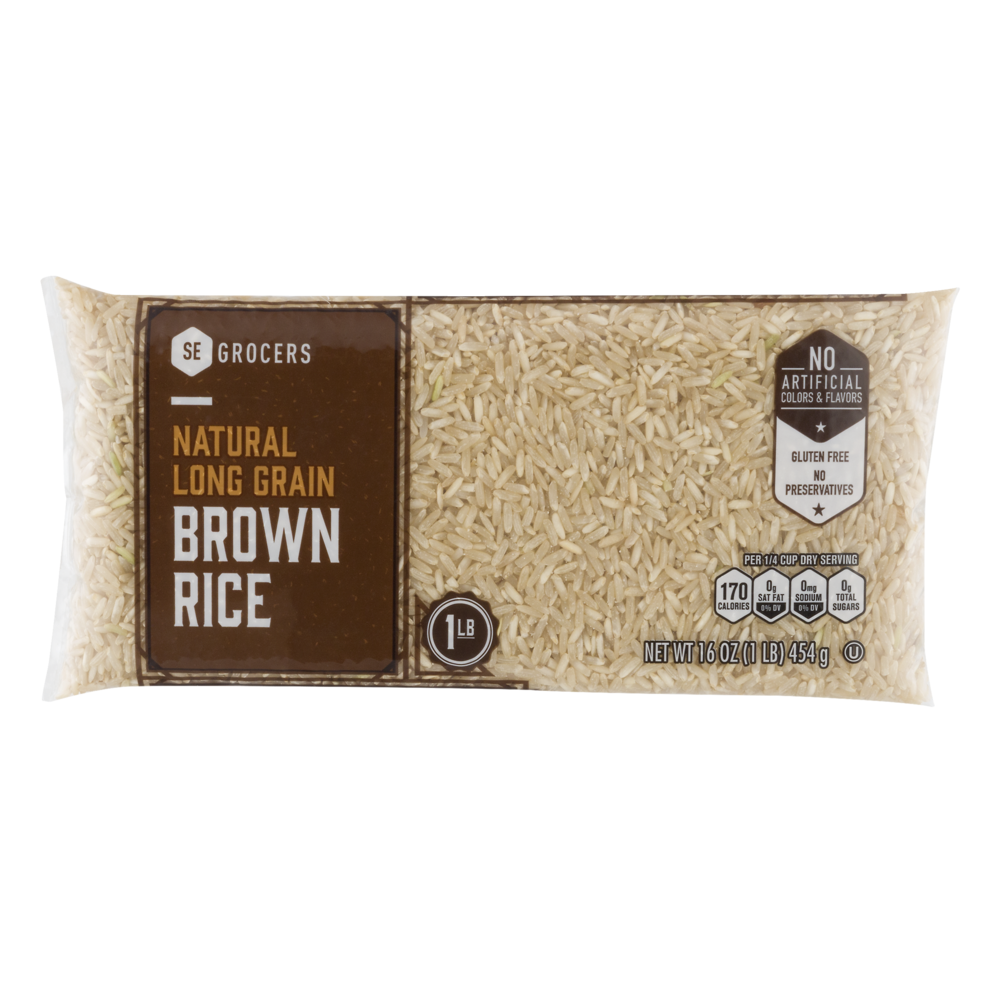 slide 1 of 1, SE Grocers Long Grain Brown Ric, 1 lb