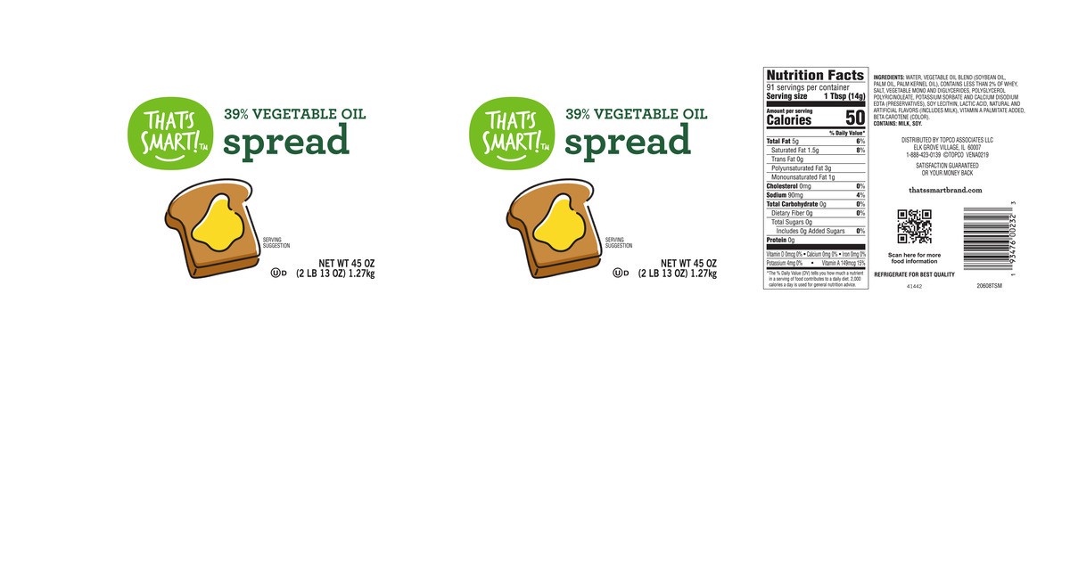 slide 13 of 15, That's Smart! 39% Vegetable Oil Spread, 45 oz