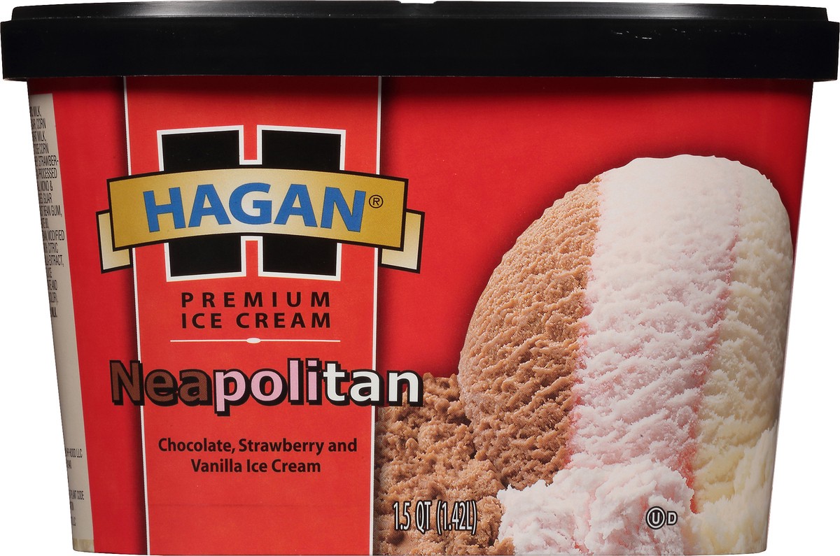 slide 3 of 8, Hagan Premium Neapolitan Ice Cream 1.5 qt. Carton, 1.42 liter