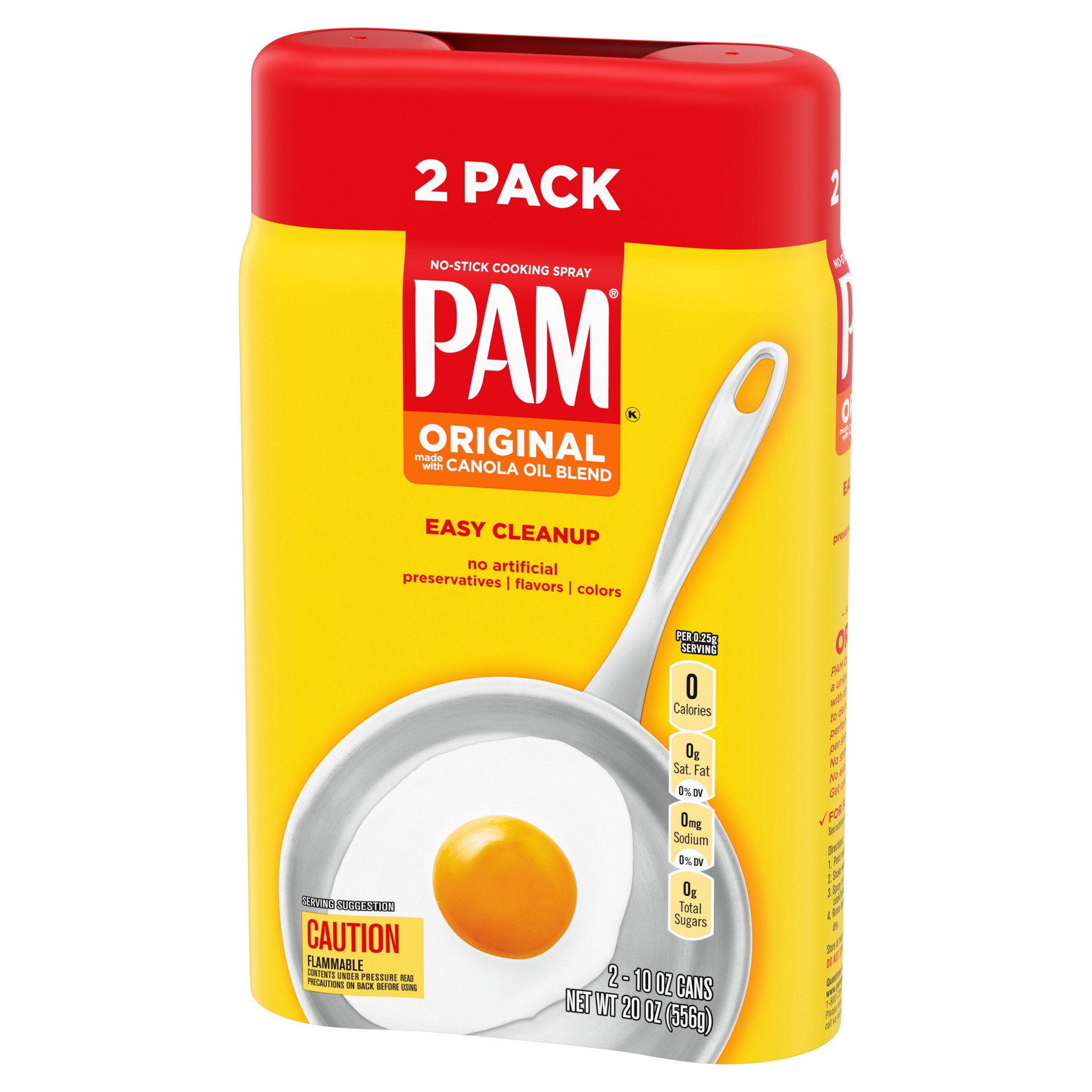 slide 2 of 5, Pam No-Stick Original Cooking Spray 2 Pack 2 - 10 oz Cans, 