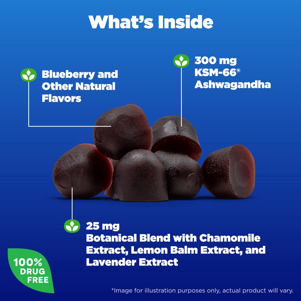 slide 3 of 5, Natrol Soothing Night Melatonin-Free Sleep Gummies - Blueberry - 50ct, 50 ct
