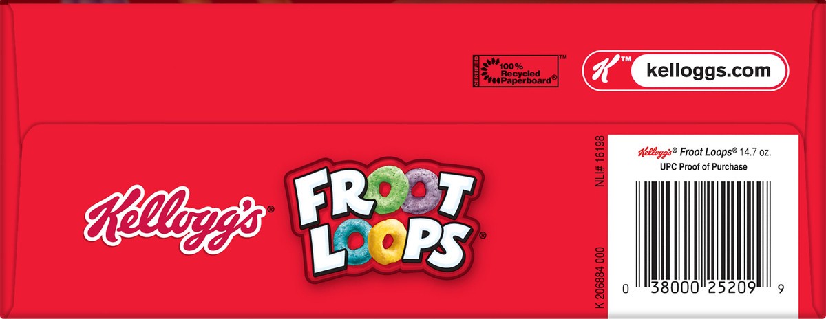 slide 2 of 6, Froot Loops Kellogg's Froot Loops Breakfast Cereal, Fruit Flavored, Breakfast Snacks with Vitamin C, Original, 14.7oz Box, 1 Box, 14.7 oz