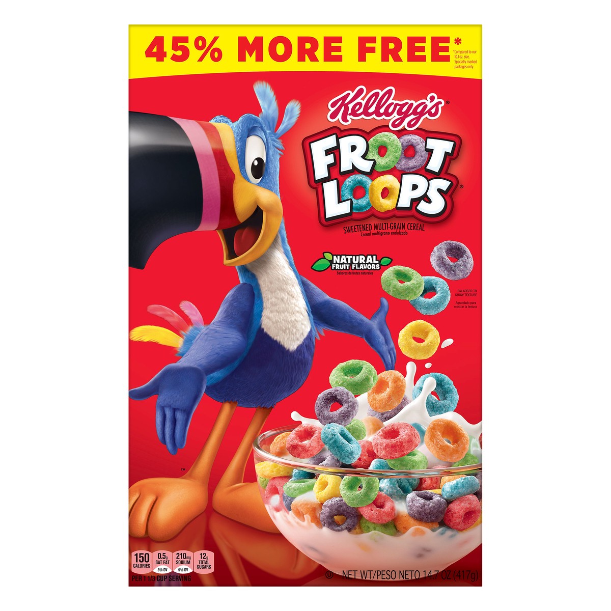 slide 1 of 6, Froot Loops Kellogg's Froot Loops Breakfast Cereal, Fruit Flavored, Breakfast Snacks with Vitamin C, Original, 14.7oz Box, 1 Box, 14.7 oz