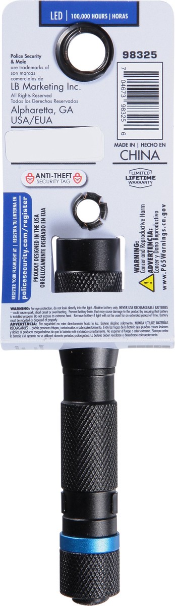 slide 9 of 9, Police Security 1AAA Mole Flashlight, 1 ct