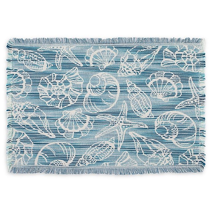 slide 1 of 1, Arlee Home Fashions Seaside Shells Placemat - Blue, 1 ct