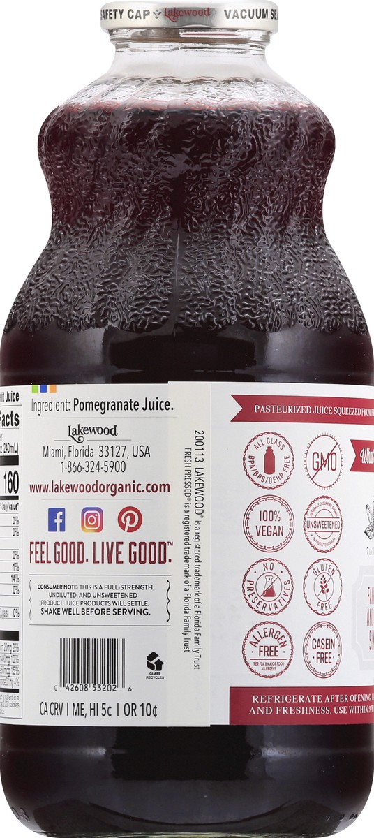 slide 3 of 12, Lakewood Premium Pure Pomegranate Juice - 32 oz, 32 oz