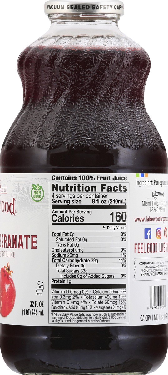 slide 11 of 12, Lakewood Premium Pure Pomegranate Juice - 32 oz, 32 oz