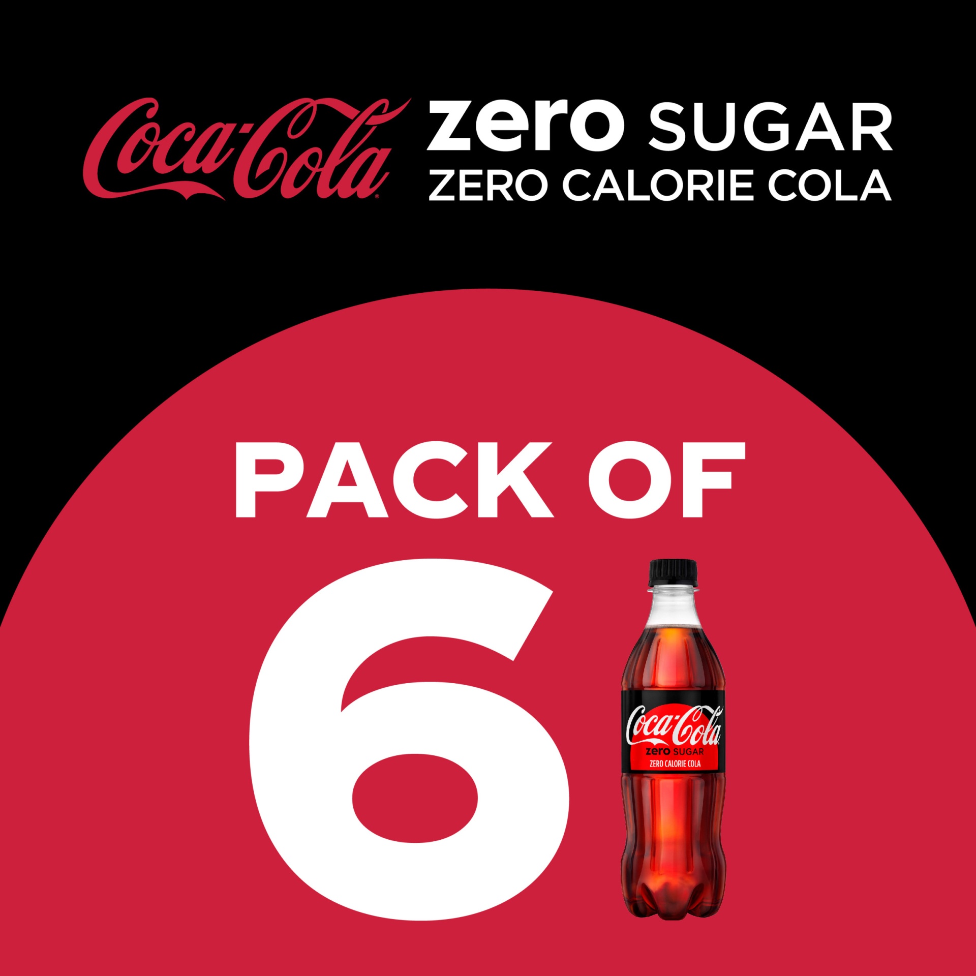 slide 6 of 8, Coca-Cola Zero Sugar Bottles, 6 ct; 16.9 fl oz