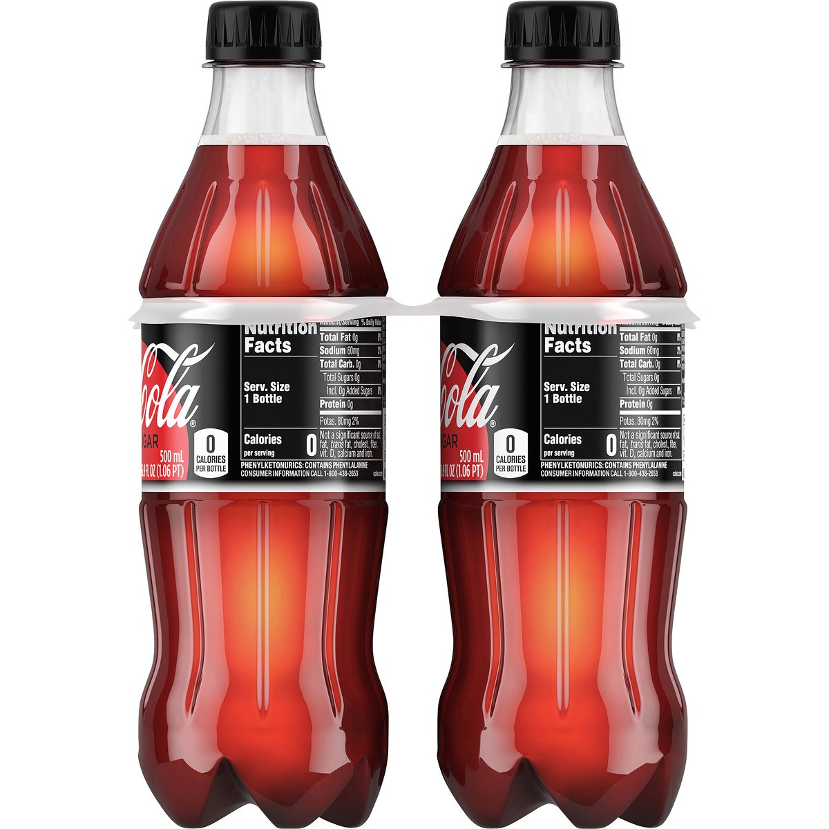 slide 7 of 8, Coke Zero Sugar Soda Bottles, 6 ct; 16.9 fl oz