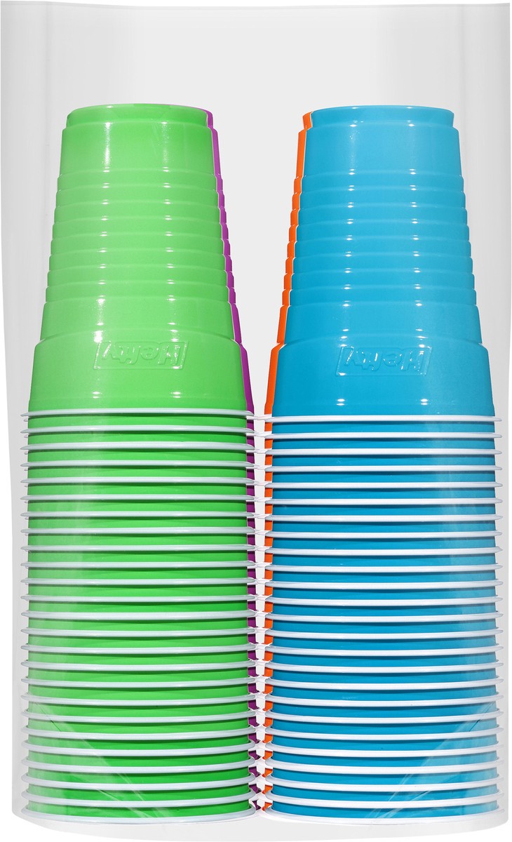 slide 4 of 10, Hefty Party On Disposable Plastic Cups, Assorted Colors, 16 Ounce, 100 Count, 1.98 lb
