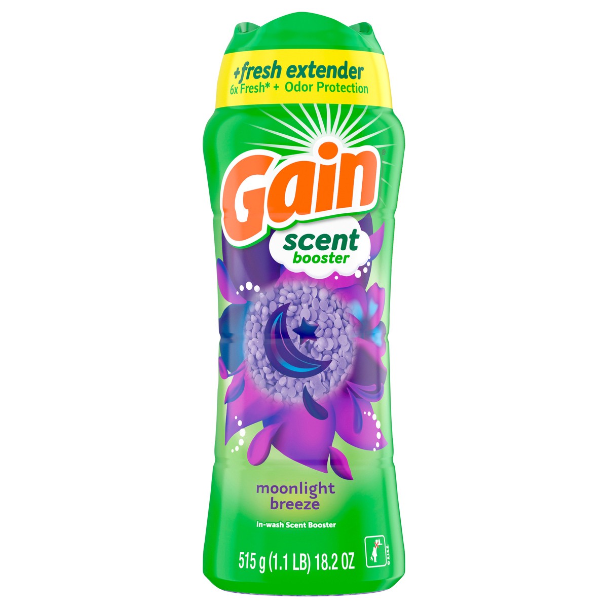 slide 1 of 7, Gain In-Wash Laundry Scent Booster, Moonlight Breeze Scent, 18.2 OZ, Fresh Extender + Odor Protection, 1.1 lb