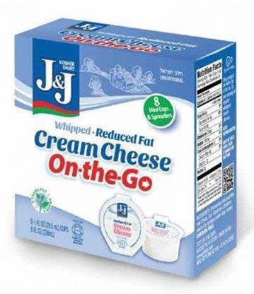 slide 1 of 1, J&J Kosher Cream Cheese On The Go, 8 oz