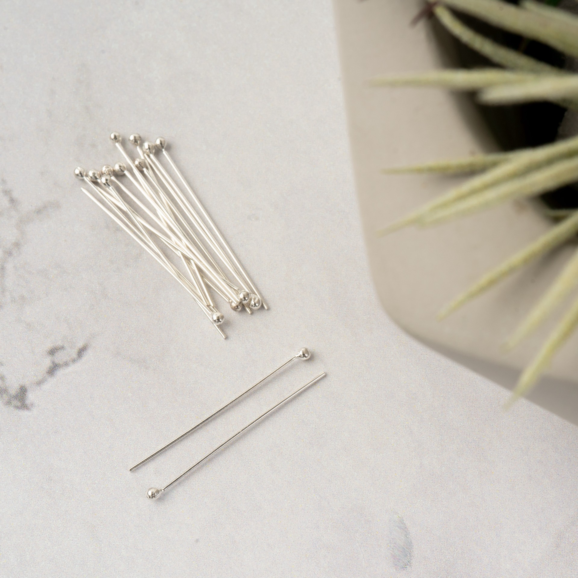slide 2 of 3, 1" Sterling Silver Ball Head Pins, 16ct. By Bead Landing, 16 ct