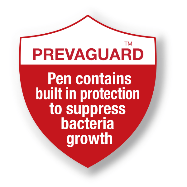 slide 4 of 4, BIC Prevaguard Round Stic Pens With Antimicrobial Additive, Medium Point, 1.0 Mm, Blue Barrel, Blue Ink, Pack Of 8 Pens, 8 ct