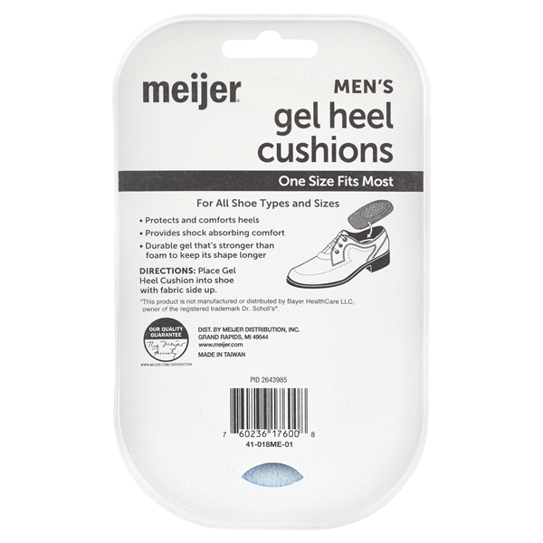 slide 4 of 5, Meijer Gel Heel Cushions - Men's, 1 Pair, 1 CT      