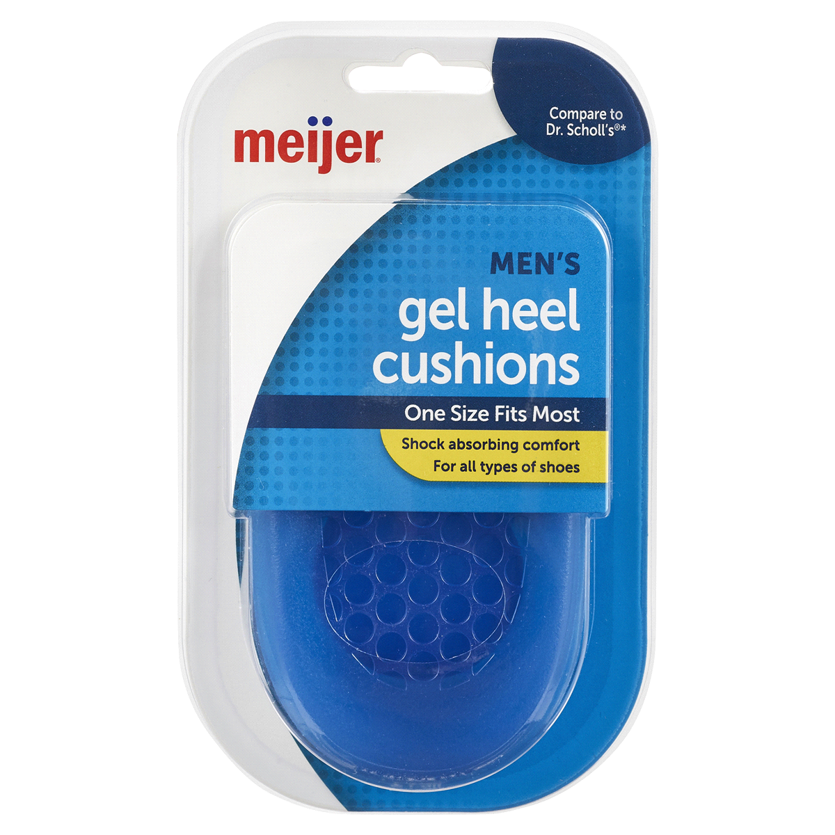 slide 1 of 5, Meijer Gel Heel Cushions - Men's, 1 Pair, 1 CT      