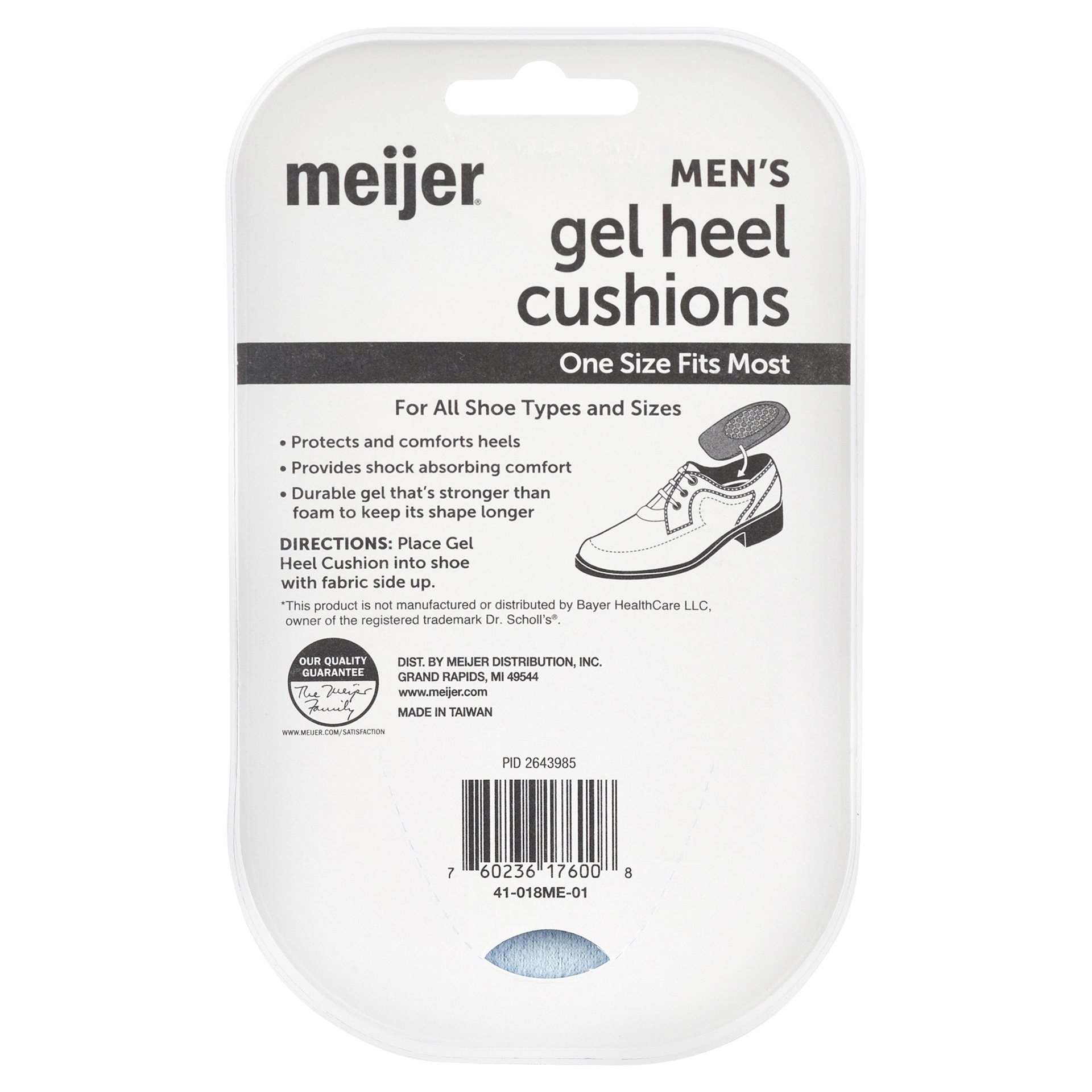 slide 5 of 5, Meijer Gel Heel Cushions - Men's, 1 Pair, 1 CT      