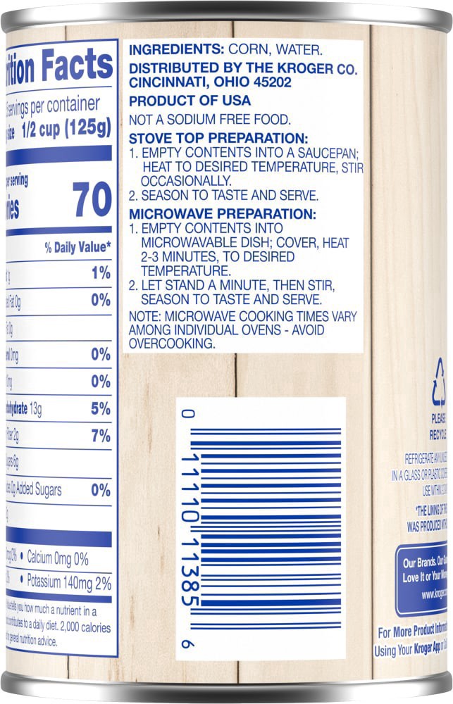 slide 4 of 4, Kroger Whole Kernal Canned Golden Corn - 15.25 oz, 15.25 oz