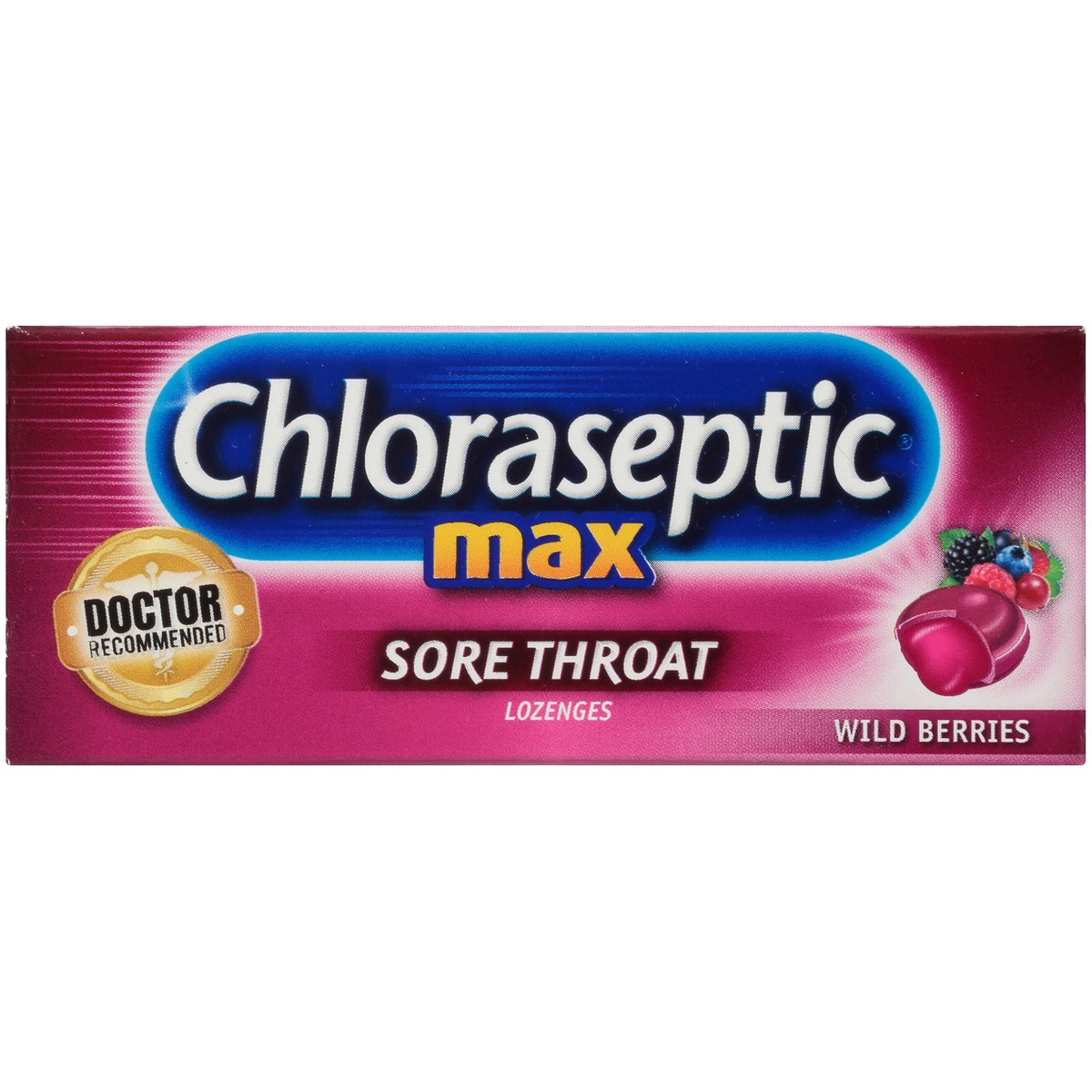 slide 7 of 10, Chloraseptic Max Strength Sore Throat Lozenges, Wild Berries Flavor Throat Remedy, 15 Count, 15 ct