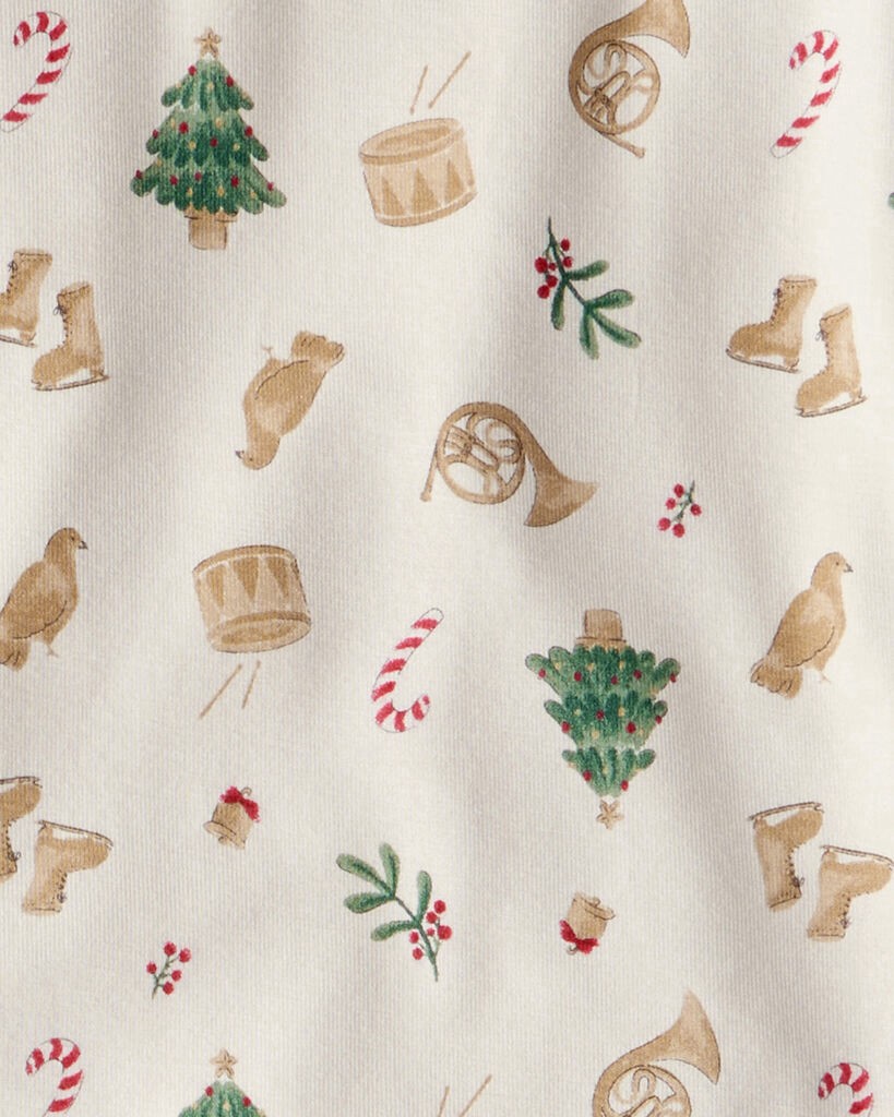 slide 3 of 3, Carter's Carters Toddler Festive Holiday PurelySoft Snug Fit 2-Piece Pajamas - Cream White 5T, 2 pc