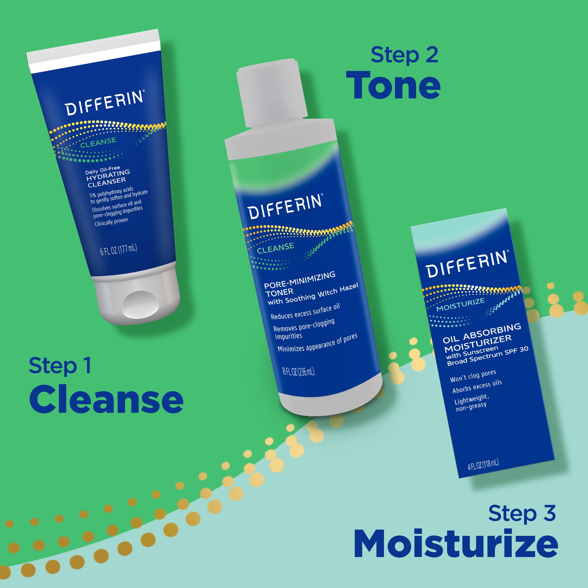 slide 2 of 6, Differin Daily Oil-Free Hydrating Cleanser, 6 oz, 6 fl oz