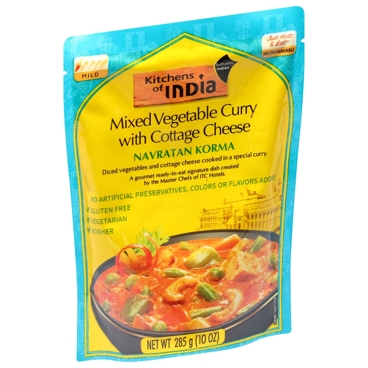 slide 5 of 13, Kitchens of India Mild Navratan Korma Mixed Vegetable Curry with Cottage Cheese 10 oz, 10 oz