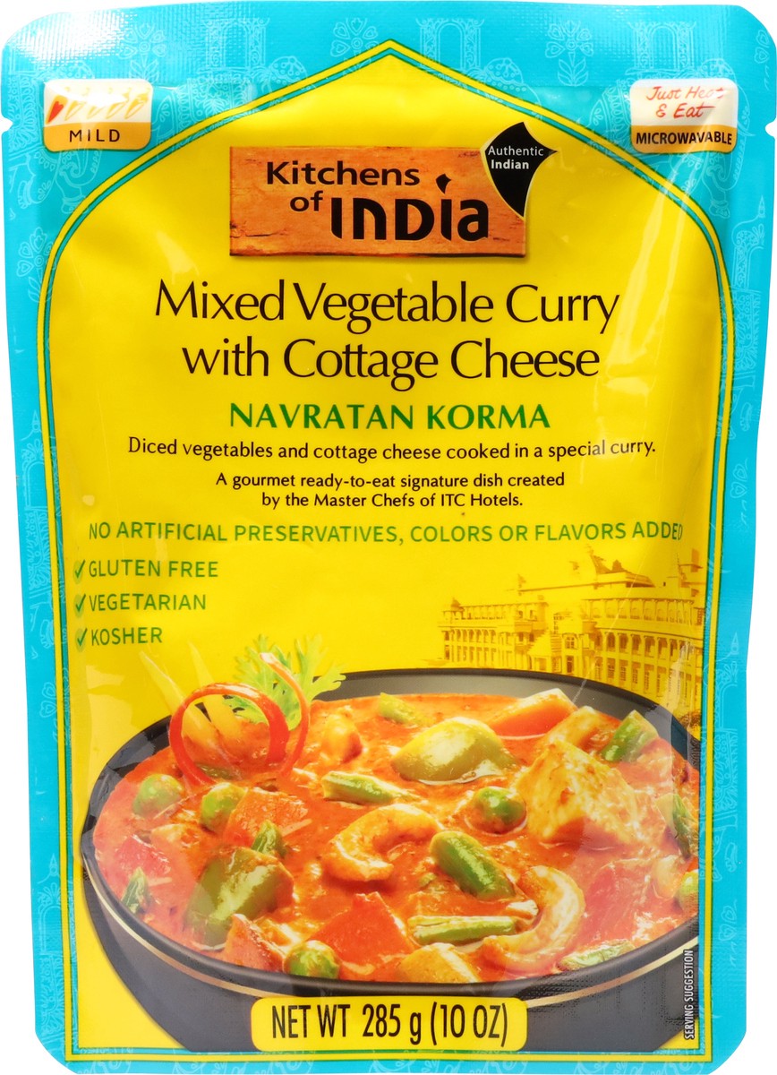 slide 6 of 13, Kitchens of India Mild Navratan Korma Mixed Vegetable Curry with Cottage Cheese 10 oz, 10 oz