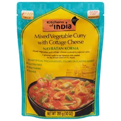 Kitchens of India Navratan Korma Mild Mixed Vegetable Curry with Cottage Cheese 10 oz