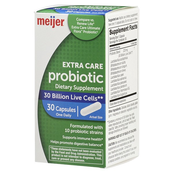 slide 8 of 29, Meijer Extra Care Probiotic Capsules, 30 ct