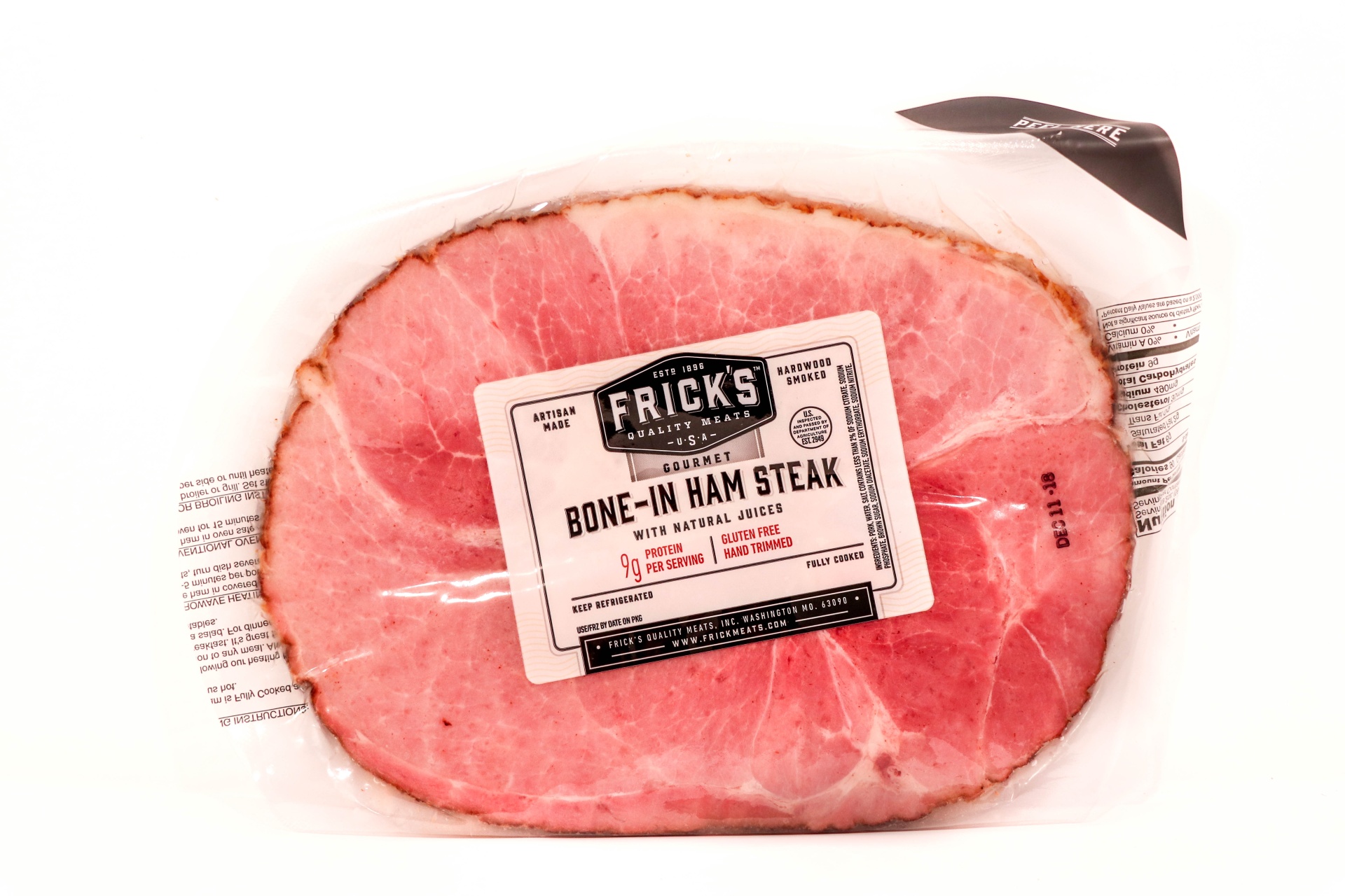 slide 1 of 1, Frick's B/I Ham Steak, per lb