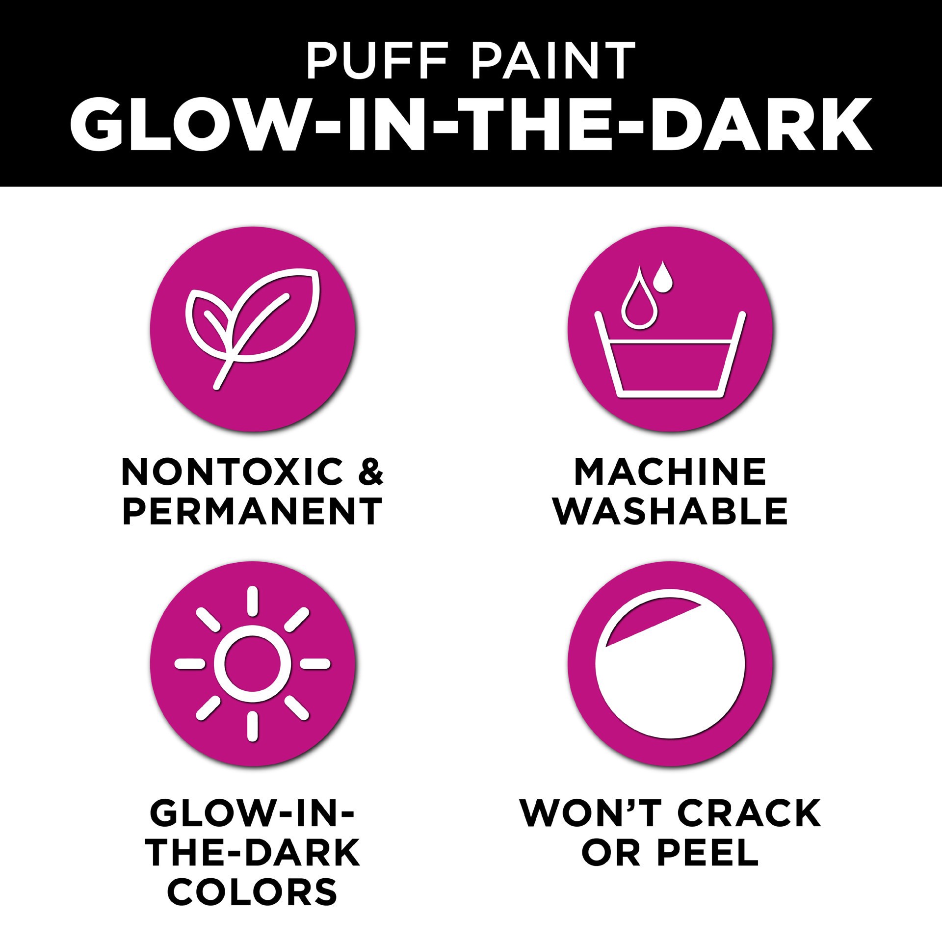 slide 4 of 6, Tulip Glow-In-The-Dark Puff Paint Set, 0.75 fl oz