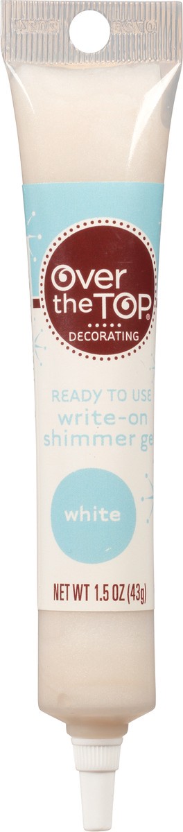 slide 11 of 14, Over The Top Decorating White Write-On Shimmer Gel 1.5 oz, 1.5 oz