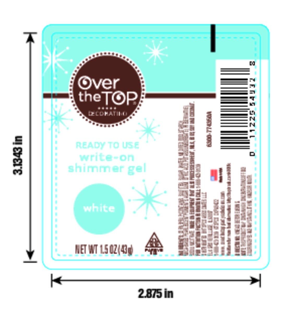 slide 10 of 14, Over The Top Decorating White Write-On Shimmer Gel 1.5 oz, 1.5 oz