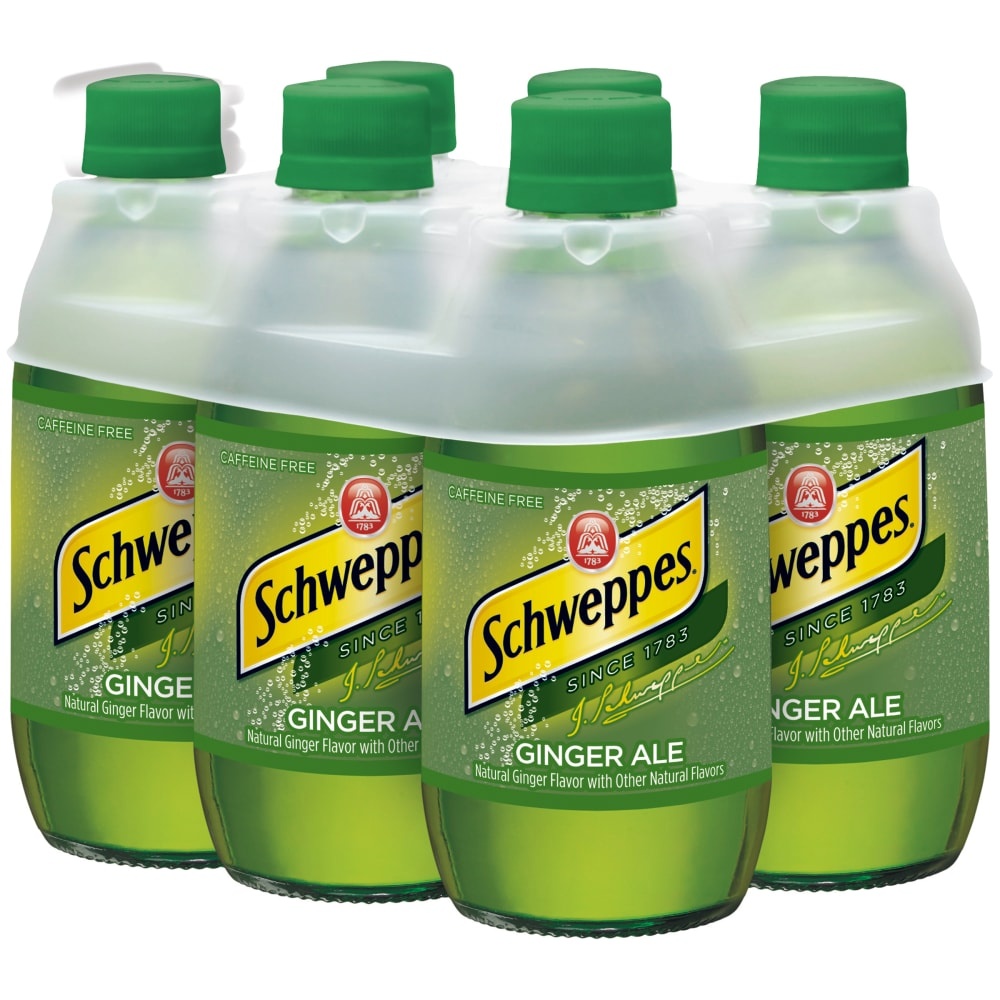 slide 1 of 1, Schweppes Ginger Ale Glass Bottles, 6 ct; 10 fl oz