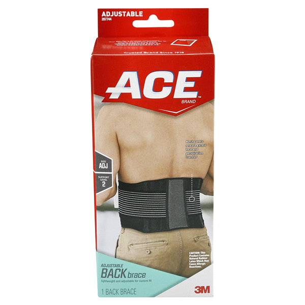 slide 1 of 1, Ace Brand Adjustable Back Brace, One Size