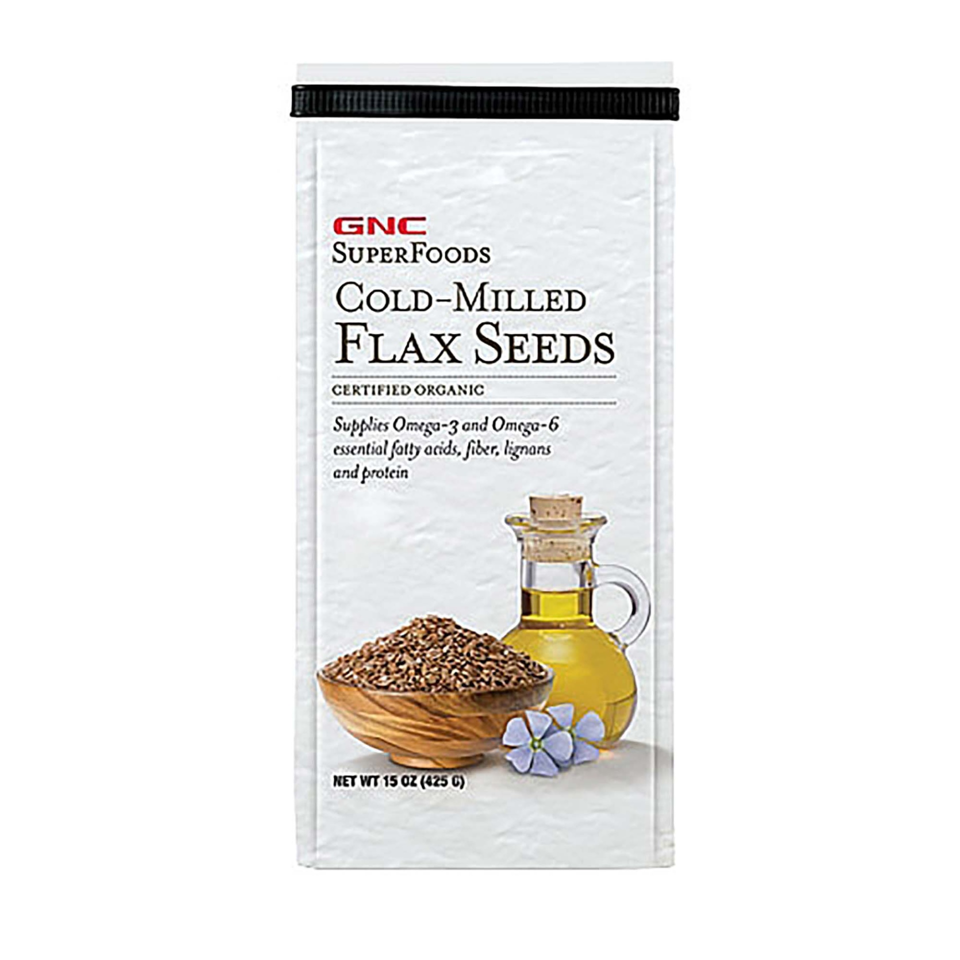 slide 1 of 1, GNC Natural Brand Certified Organic Flax Seeds, 15 oz