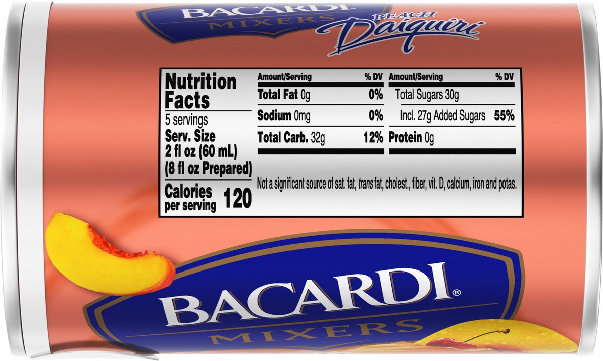 slide 2 of 9, Bacardi Mixer Peach Daiquiri Can- 10 fl oz, 10 oz